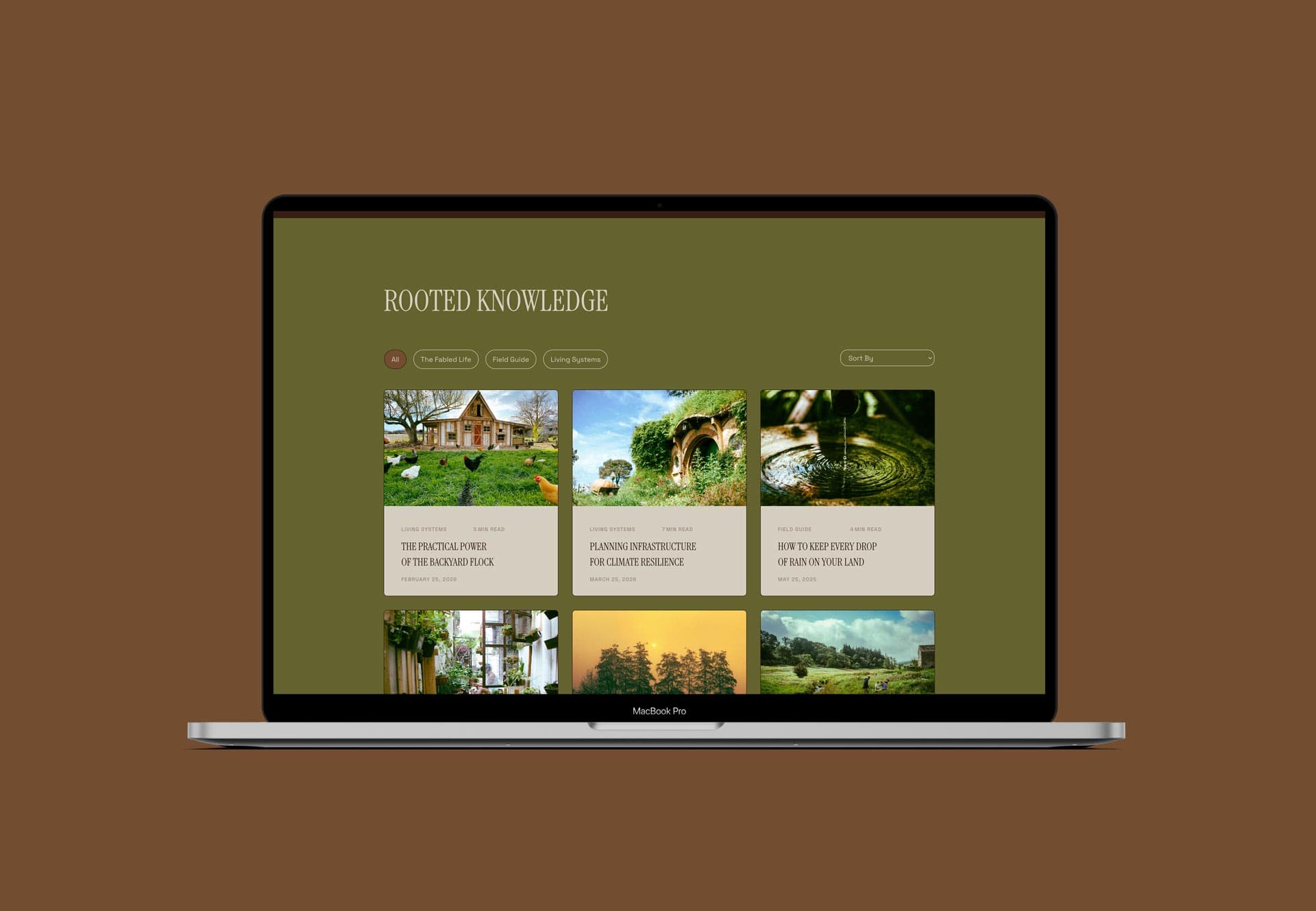 Fabled Earth website preview showing the 'Foundations for a Resilient Life' section